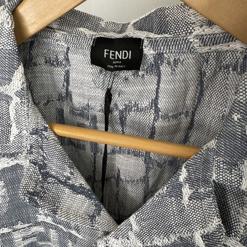 Fendi men's cotton and linen set with shorts and short-sleeve shirt new