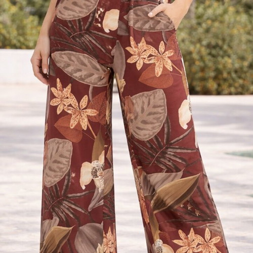 Floral pants size M like new, colorful