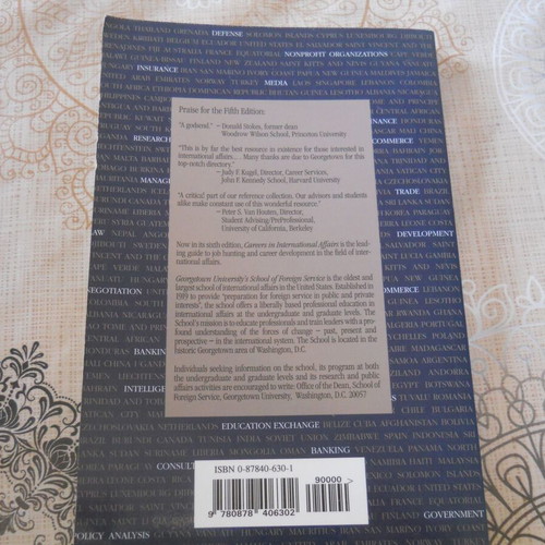 Careers in International Affairs 6th Edition book like new