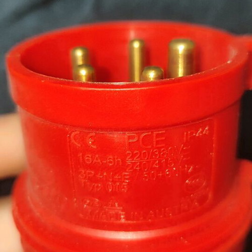 Three-phase male plug 16 amp new