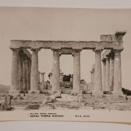 Aegina Temple of Aphaia postcard used, black and white