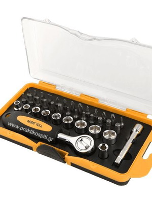 Socket wrench with nuts and bits 1/4" 38 pieces new