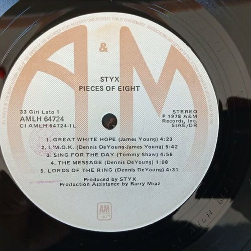 Styx Pieces Of Eight LP used, rock, US AOR