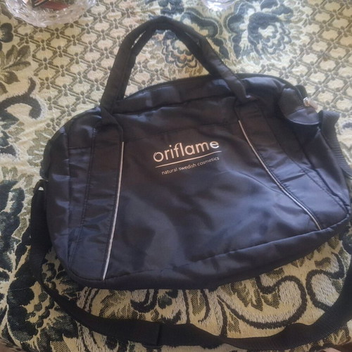 Oriflame shoulder crossbody bag new, black with white details