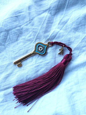 Handmade charm with metal elements and tassel new