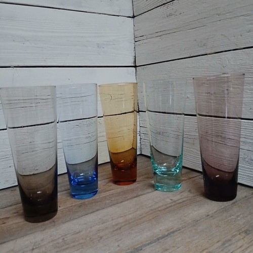 Max Verboeket K3 ‘Carnaval’ vintage longdrink glasses set of 5