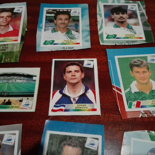 Panini France 98 stickers used, pack of 13 pieces