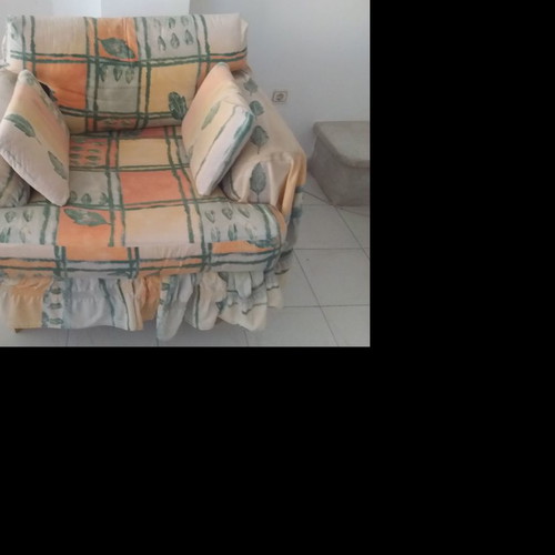 Living room sofas used, fabric set with removable covers