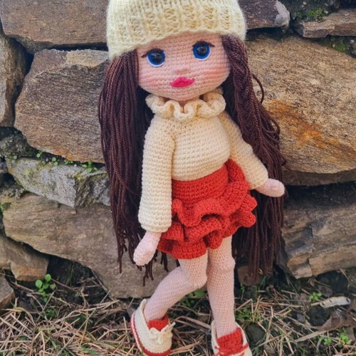 Knitted doll new, handmade
