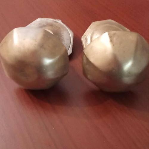 Brass door knobs used, vintage 1960 set of 2 for exterior door