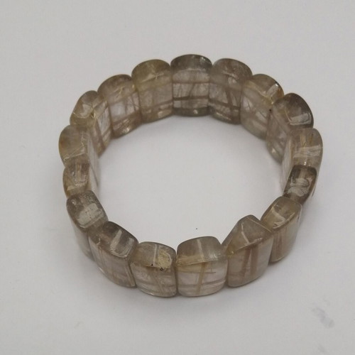 Bracelet with gold rutile quartz gemstones new