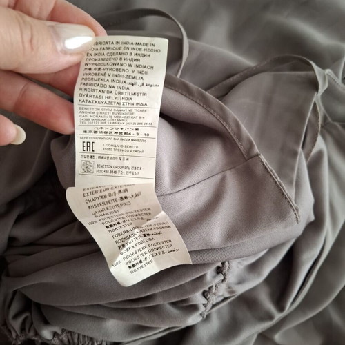 Benetton long dress like new, dark gray with metallic details