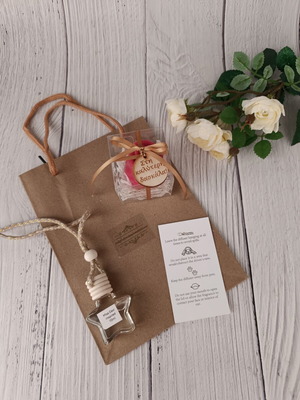 Handmade Gift Set for Teacher with Wax Rose and Car Air Freshener