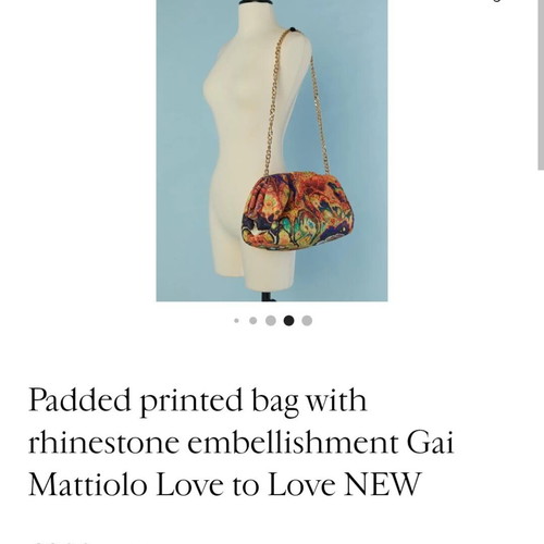 Gai Mattiolo shoulder bag used black beaded embroidery satin