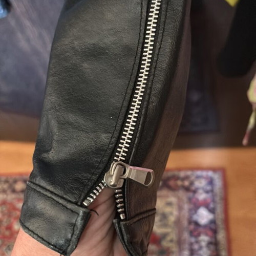 Italian leather jacket Vera Pelle used, size 42, black