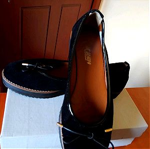 New Παπούτσια δερμάτινα  ελληνικής κατασκευής τύπου μπαλαρίνα μαύρα αφορετα Νο41
