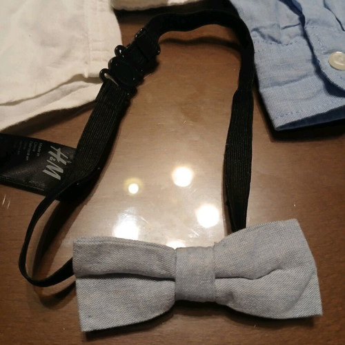 H&M dress shirts blue and white for 5-6 year old boy like new with bow tie