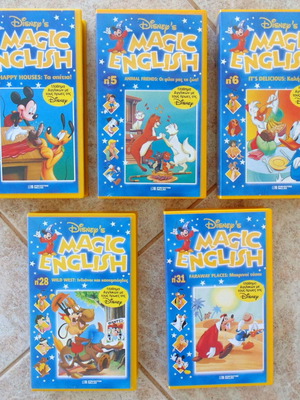 Disney's Magic English VHS tapes like new, lot of 5