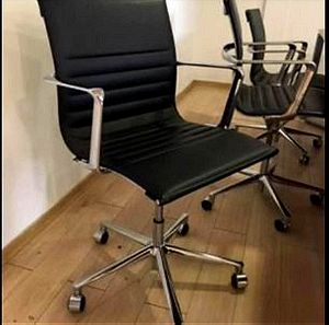 Καρέκλα γραφείου με μασιφ σκελετό (una chair by icf) συλλεκτική