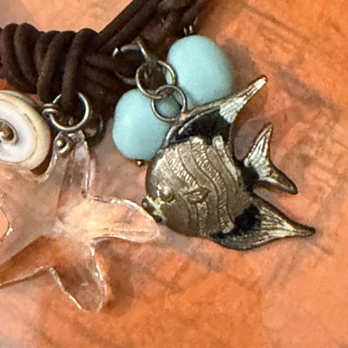 Bracelet with silver clasp and semi-precious stones like new, length 19 cm