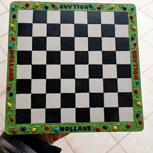 Ceramic chessboard used without pieces
