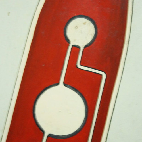 Educational painted art print "The Rocket with Liquid Fuel" used 61x41cm
