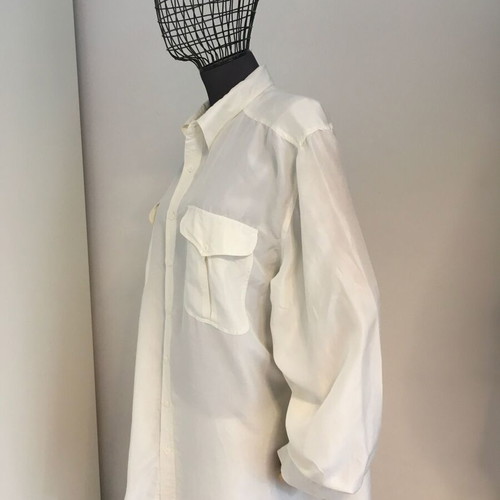 Avanti 100% silk shirt XL, white-ecru