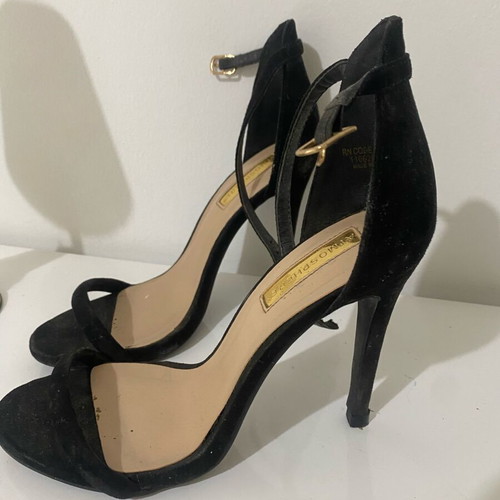 Atmosphere Black Suede Heeled Sandals used, size 37