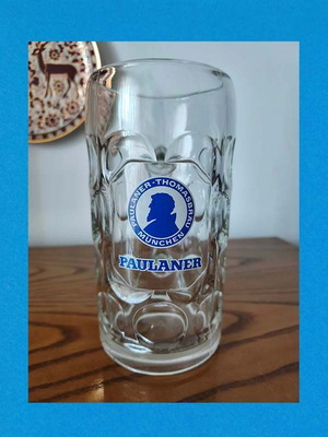 Γυάλινο ποτήρι μπύρας Paulaner Thomasbrau Munchen 1 λίτρου σαν καινούργιο