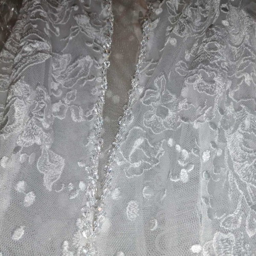 Demetris by Dawood wedding dress used, handmade lace and tulle blue