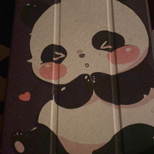 Samsung A7 tablet case, black plastic with panda