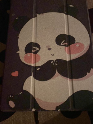 Samsung A7 tablet case, black plastic with panda