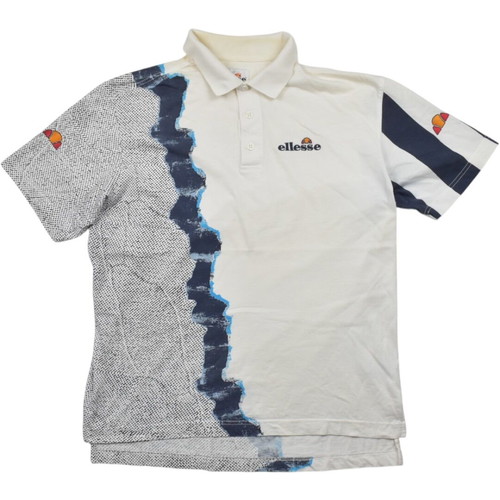Ellesse Vintage 90s All Over Graphic Polo Tennis Shirt used, size Large