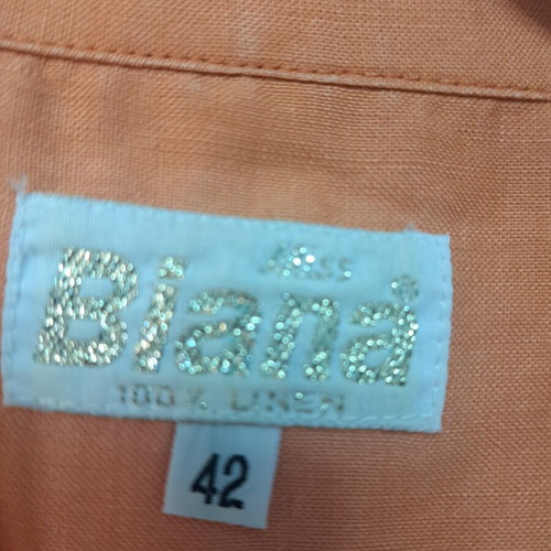 Miss Biana linen women's shirt size 42 with embroidery like new, orange