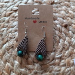 Macrame earrings with agate, new