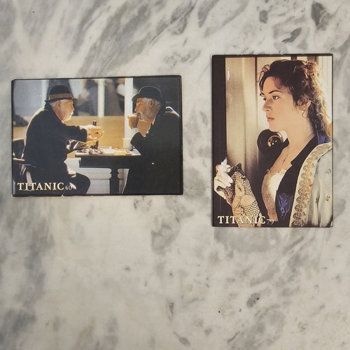 Titanic 1997 collectible cards used, set of 2 iconic movie scenes