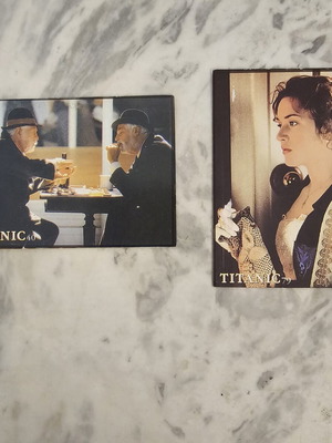 Titanic 1997 collectible cards used, set of 2 iconic movie scenes