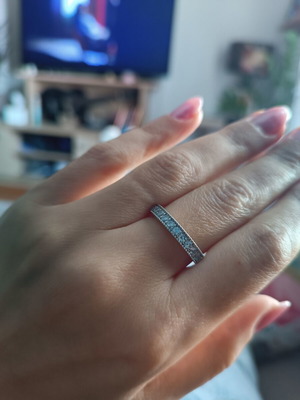 Ring size 8 new plated with white gold