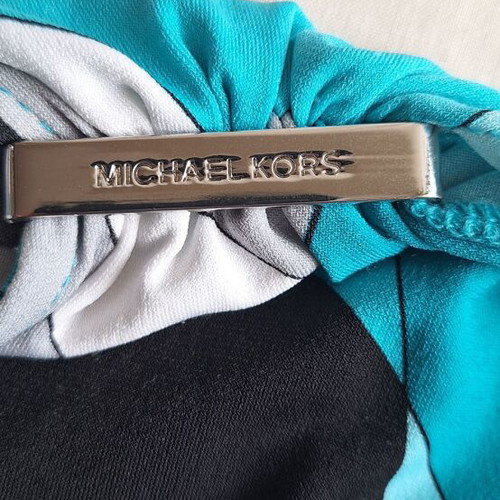 Michael Kors Cold Shoulder Blouse Top XS/S like new, turquoise geometric