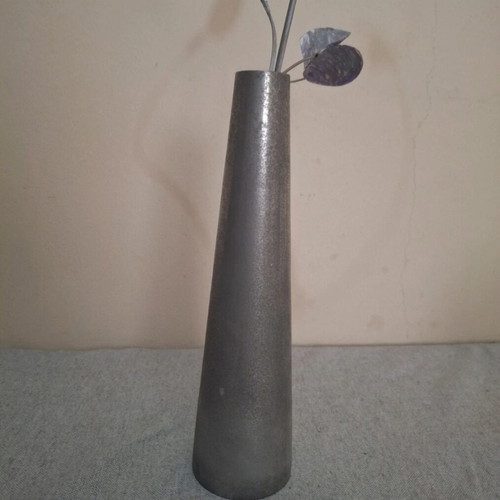 Grey decorative vase, 23cm height