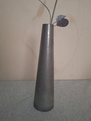 Grey decorative vase, 23cm height