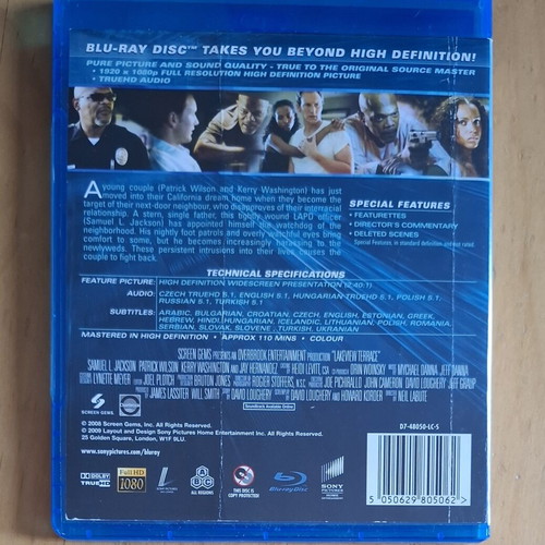 Lakeview Terrace Blu-ray used with Greek and Bulgarian subtitles
