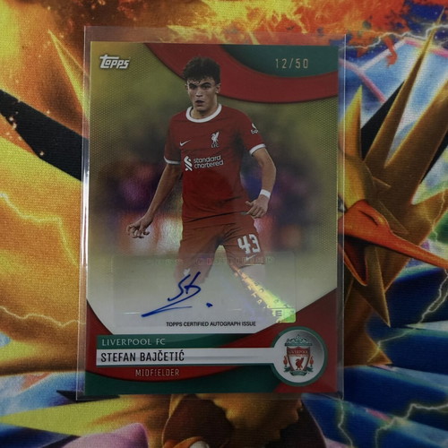 Stefan Bajcetic Auto Numbered 12/50 Topps Liverpool Team Set