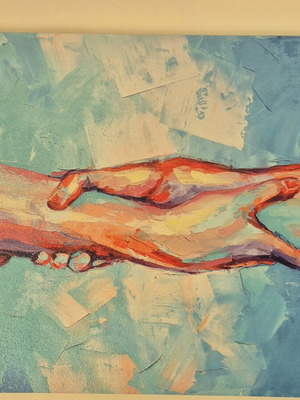 Canvas painting new with dimensions 0.90×0.63