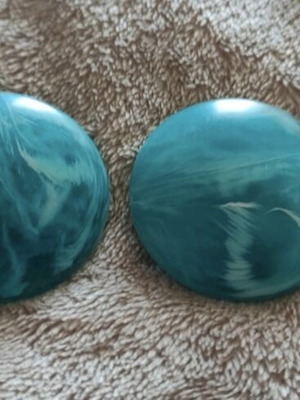 Vintage earrings used, large size, blue turquoise