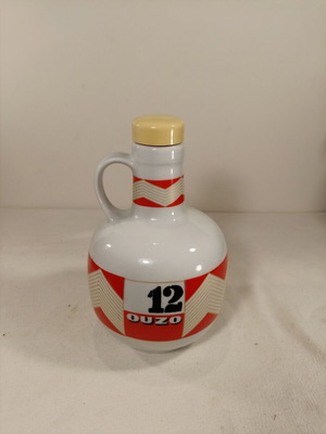 Ouzo 12 vintage bottle used, porcelain
