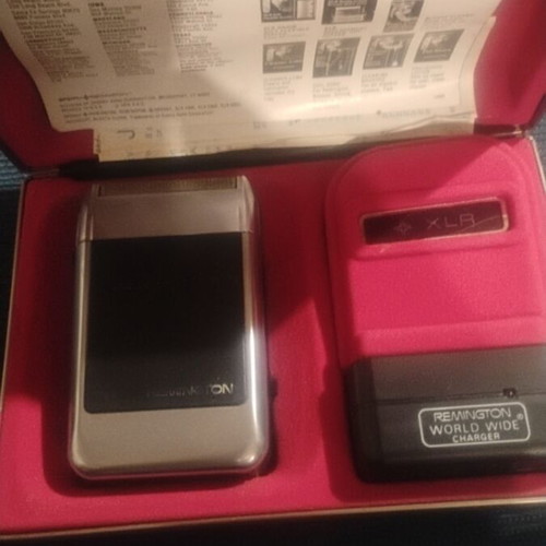 Collectible electric shaver used with complete case