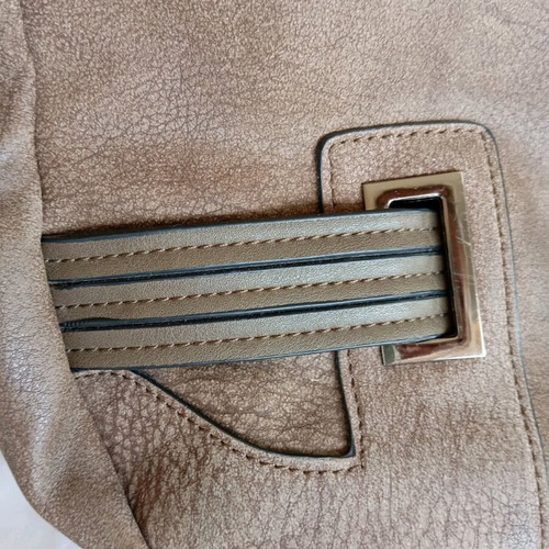Women's crossbody bag used, light brown, large capacity