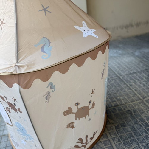 Children's play tent with ocean-themed design