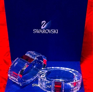 Δύο  δαχτυλιδια / κρικοι πετσέτας φαγητού ( napkins ring) Swarovski Rainbow σιαμ , Stefan Umdasch Austria 2001